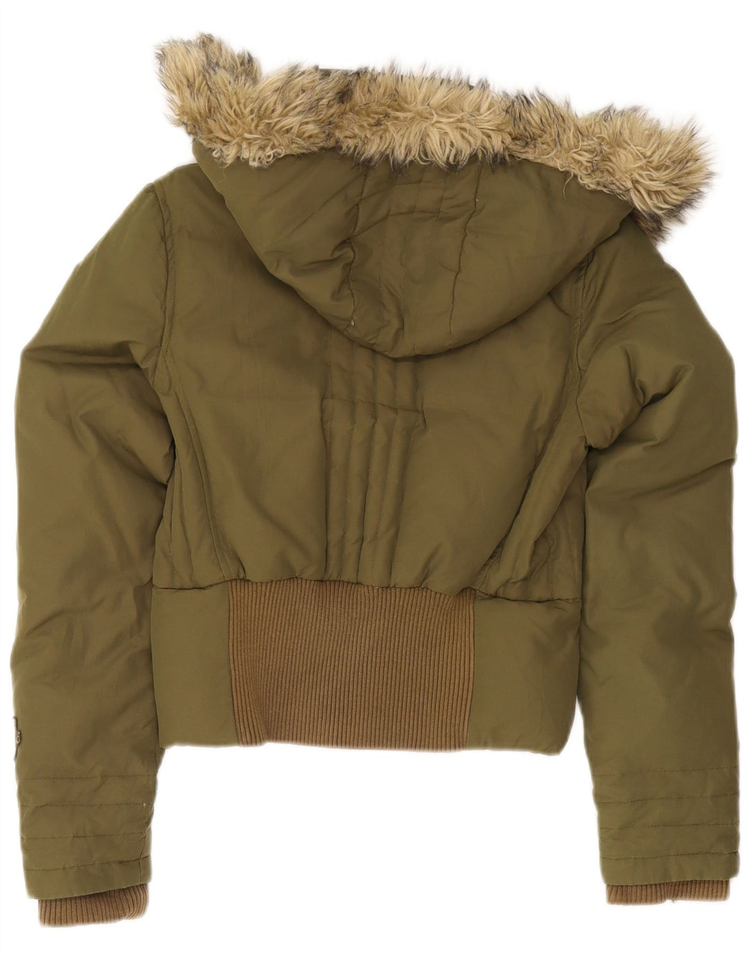 Playlife Chaqueta acolchada con capucha para mujer UK 10 Small Khaki
