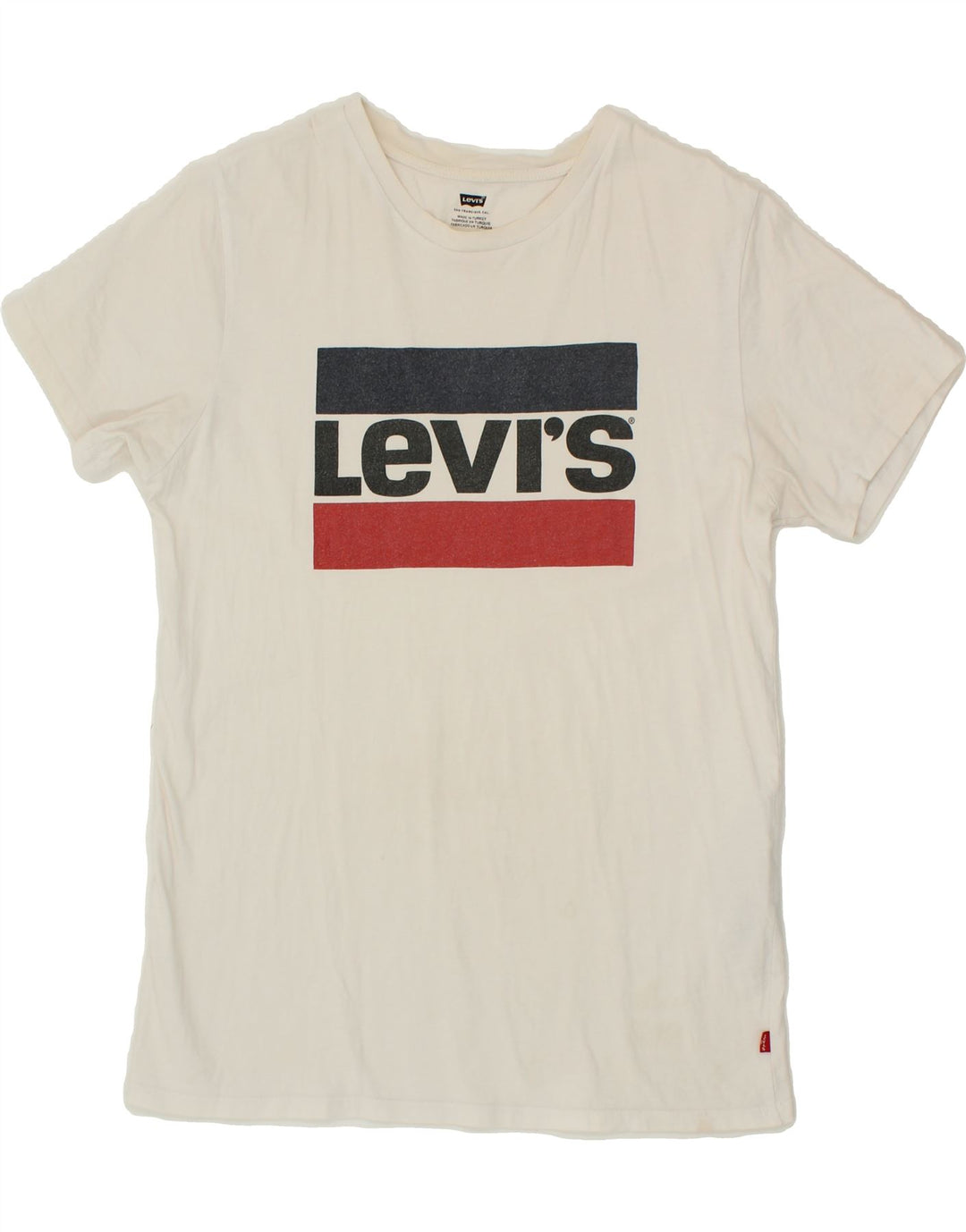 LEVI'S Mens Graphic T-Shirt Top Medium White Cotton Vintage Levi's and Second-Hand Levi's from Messina Hembry 
