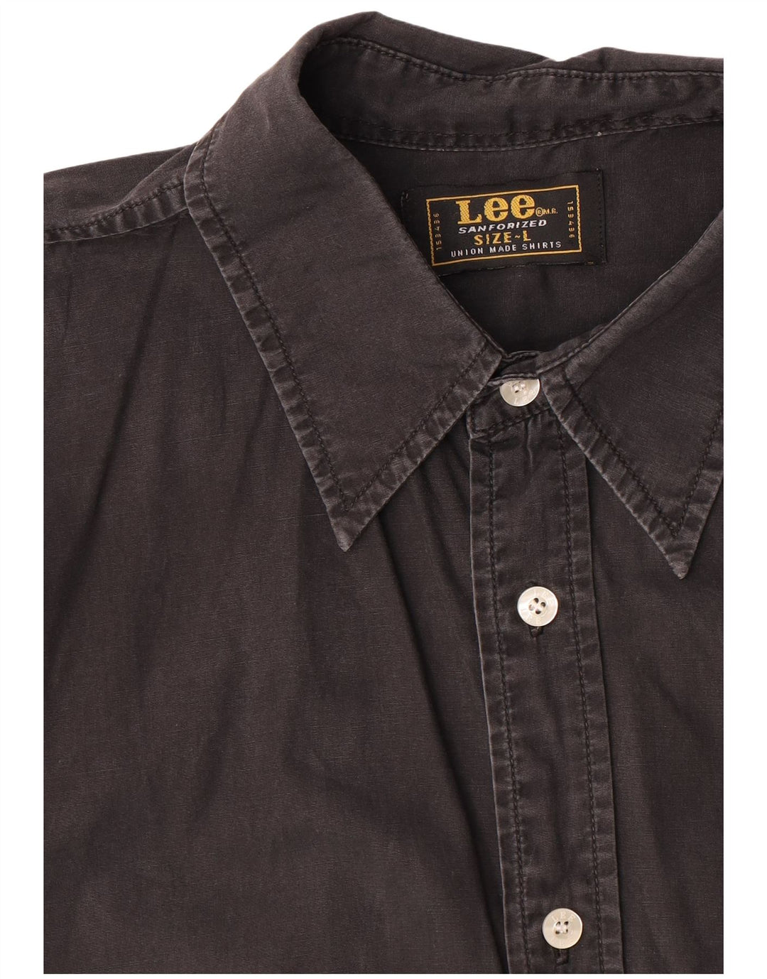 Lee - Camisa de manga corta para hombre, talla grande, algodón negro