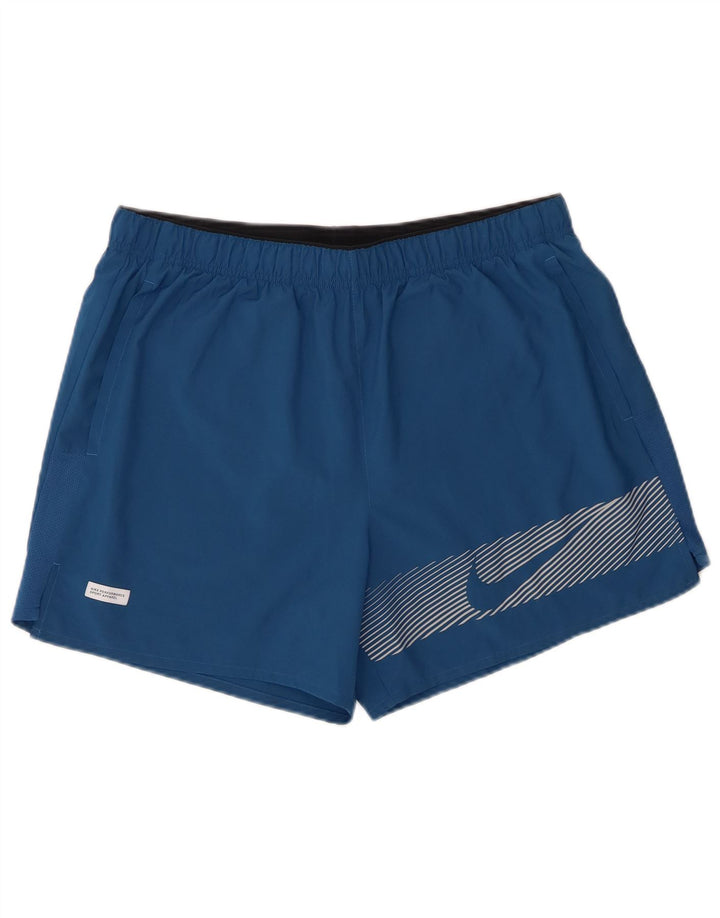Nike Dri Fit Graphic - Pantalones cortos deportivos para hombre, poliéster azul grande