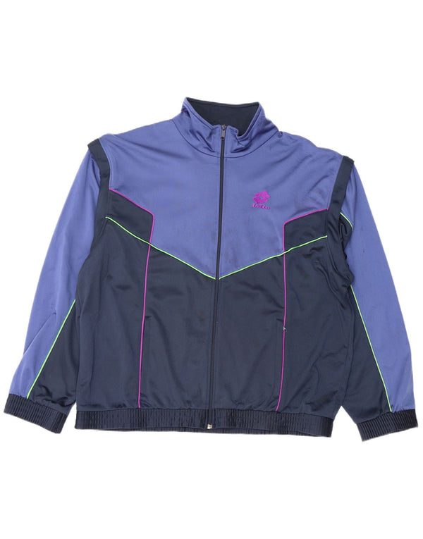 LOTTO Chaqueta de chándal para hombre XL Azul Colorblock