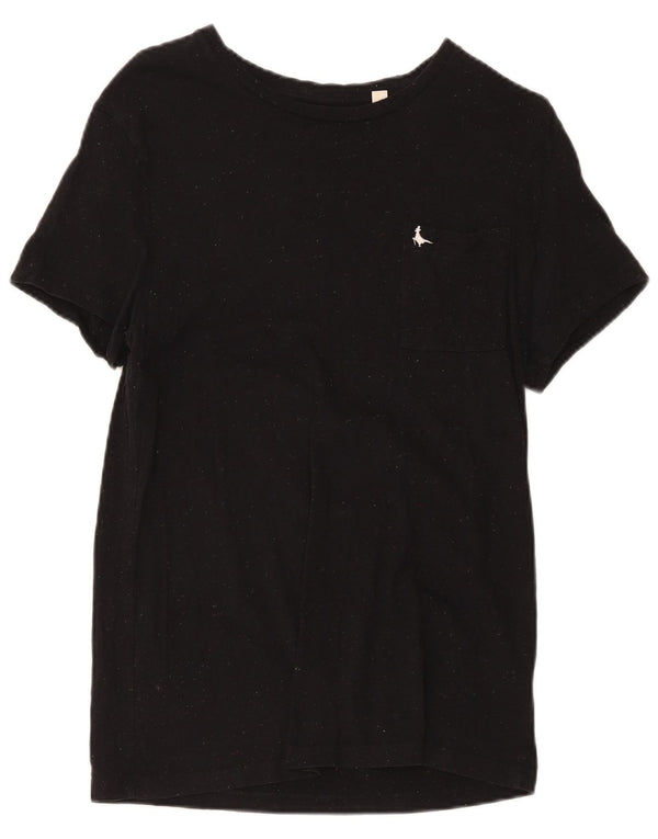 Jack Wills Camiseta ajustada para hombre Top mediano de algodón moteado negro