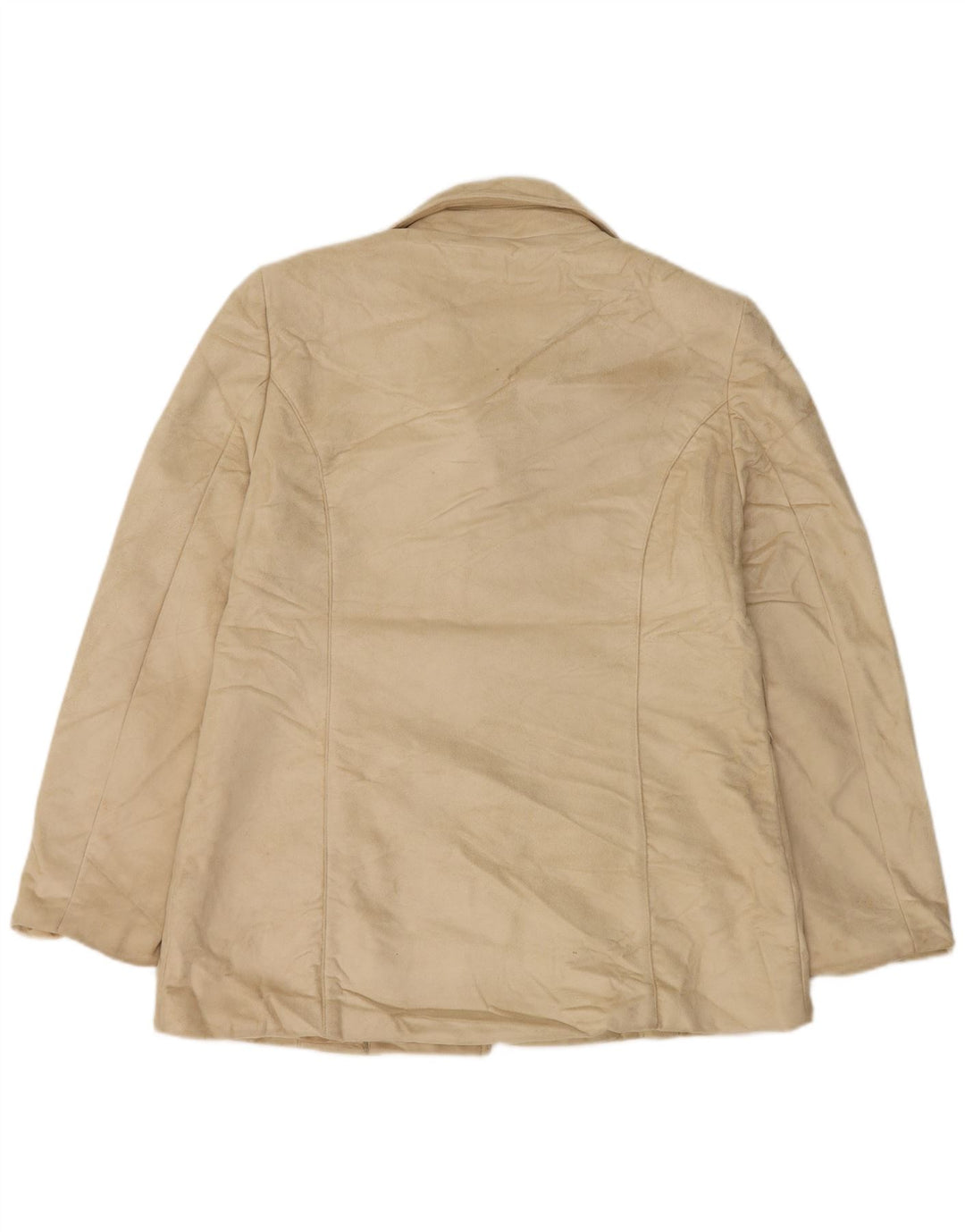 CALVIN KLEIN Chaqueta tipo blazer de 3 botones para mujer UK 46 Grande Poliéster beige