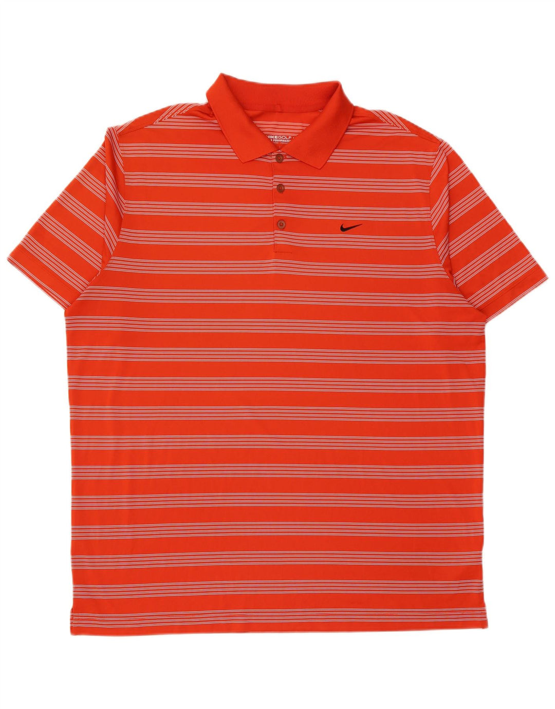 Nike Polo Dri Fit para hombre 2XL Poliéster a rayas naranja