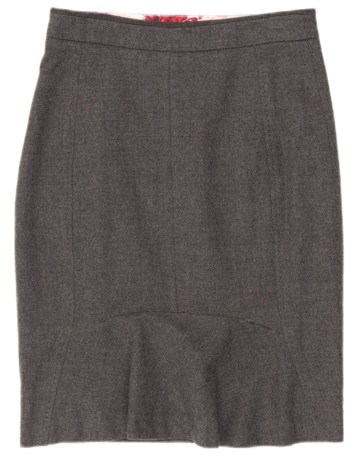 Falda lápiz para mujer de Ted Baker Talla 1 XS W26 Lana virgen gris