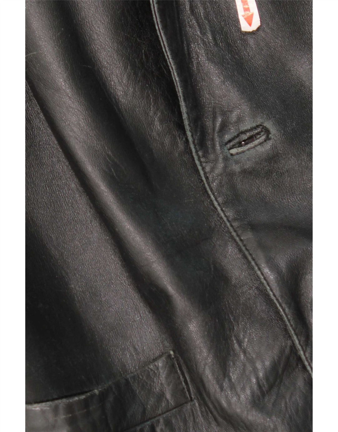 Vintage hombres 3 botones cuero Blazer chaqueta Reino Unido 40 grande negro