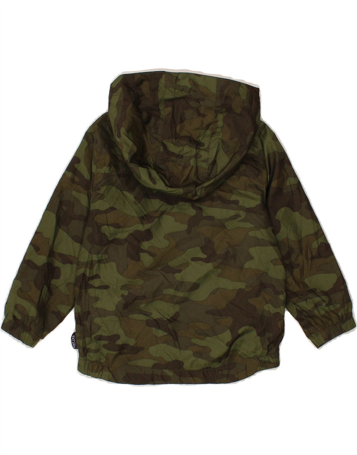 GAP Boys Hooded Rain Jacket 2-3 Years Green Camouflage Polyester Vintage Gap and Second-Hand Gap from Messina Hembry 