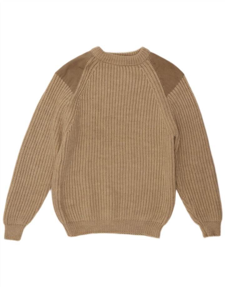 WoolOvers - Jersey de cuello redondo para mujer, talla 40, talla grande, color beige