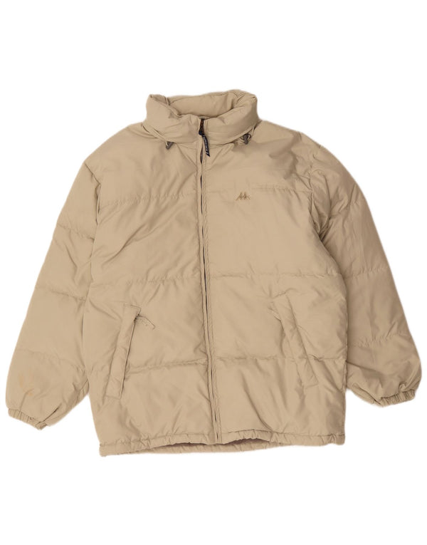 Kappa Chaqueta acolchada holgada con capucha para hombre UK 36 Small Beige Poliéster