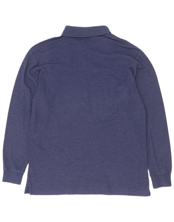 Fila Polo De Manga Larga Para Hombre IT 50 Algodón Azul Medio
