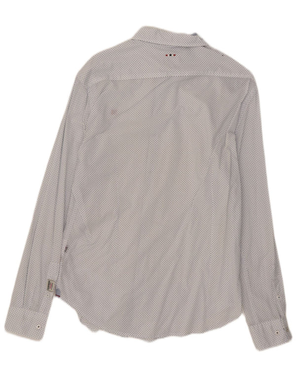 Napapijri Hombre Camisa Slim Fit Medium White Spotted