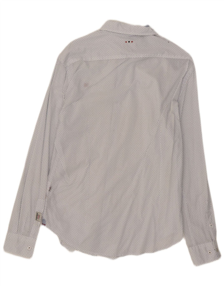 Napapijri Hombre Camisa Slim Fit Medium White Spotted