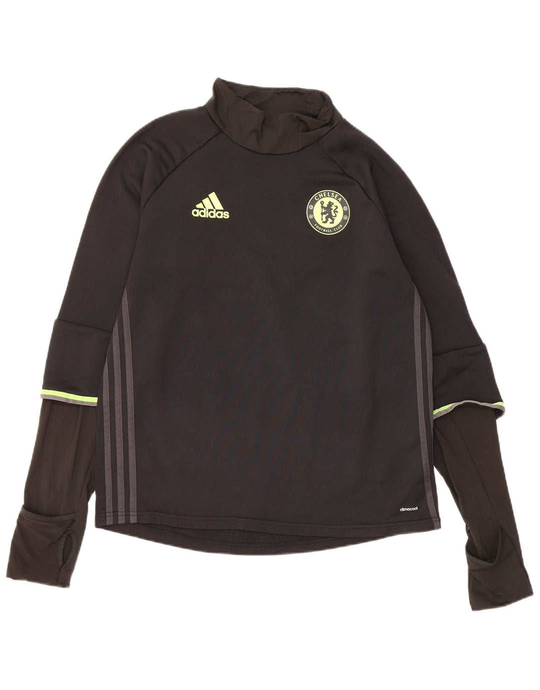 Adidas Mens Chelsea FC Graphic Top Manga Larga Medio Negro Poliéster