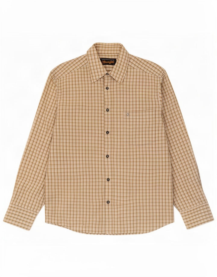 Camisa Wrangler para hombre con cuadros beige grandes