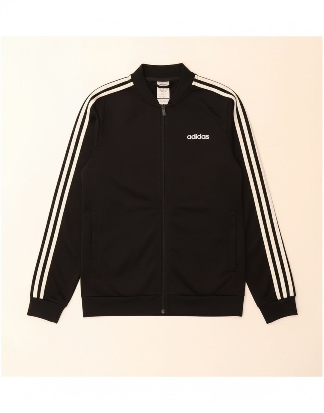 Adidas Hombre Chándal Top Chaqueta Pequeña Poliéster Negro
