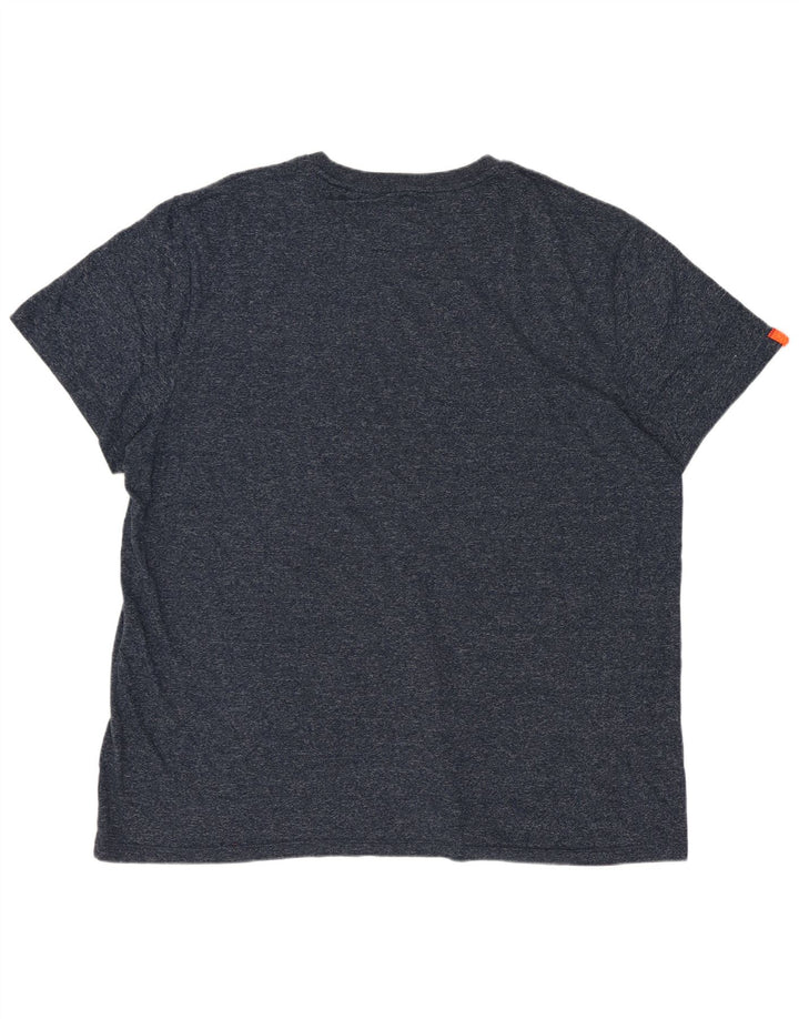 Superdry Camiseta para hombre Top 3XL Algodón moteado azul marino