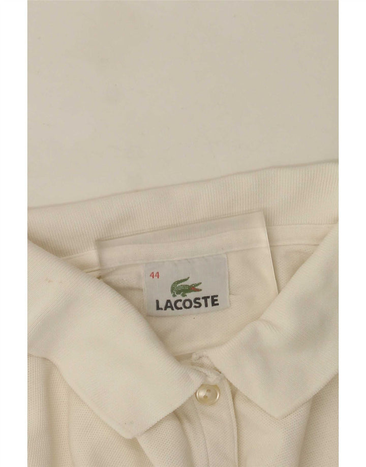 Lacoste Polo De Manga Larga Para Mujer Talla 44 Grande Blanco