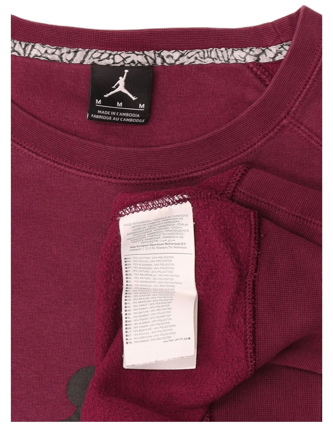 Jordan Hombre Sudadera Estampada Jumper Algodón Púrpura Mediano