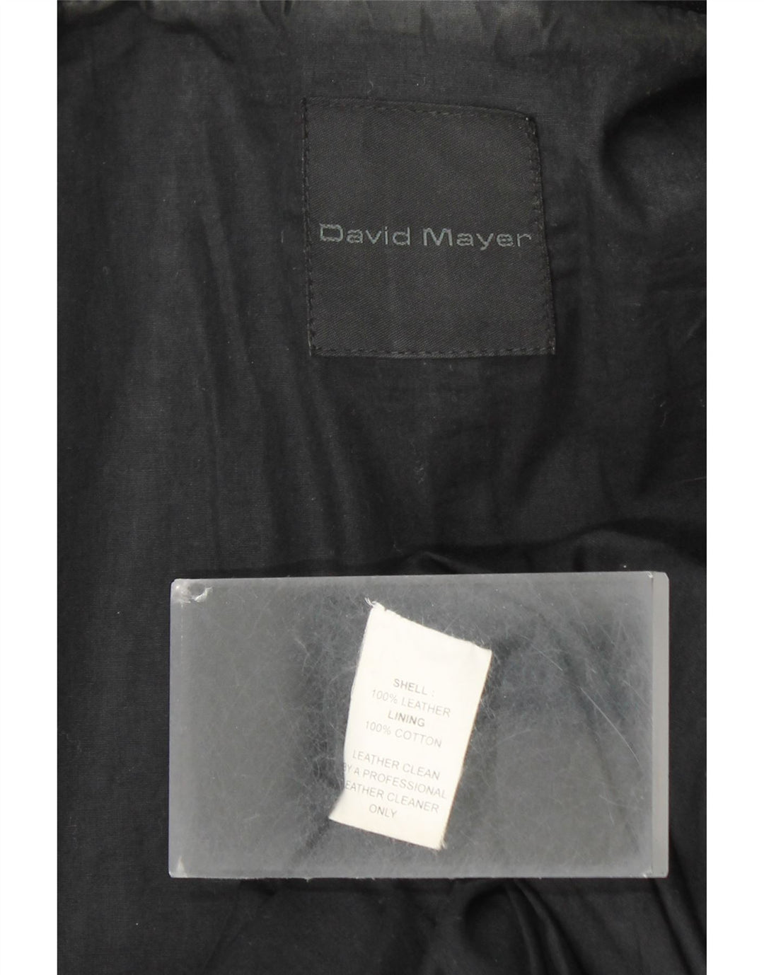 DAVID MAYER Chaqueta de cuero para hombre UK 38 Medium Black Leather