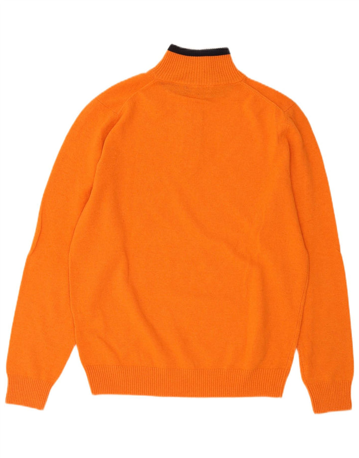 Sergio Tacchini - Jersey para hombre con cuello y cremallera, talla grande, lana naranja