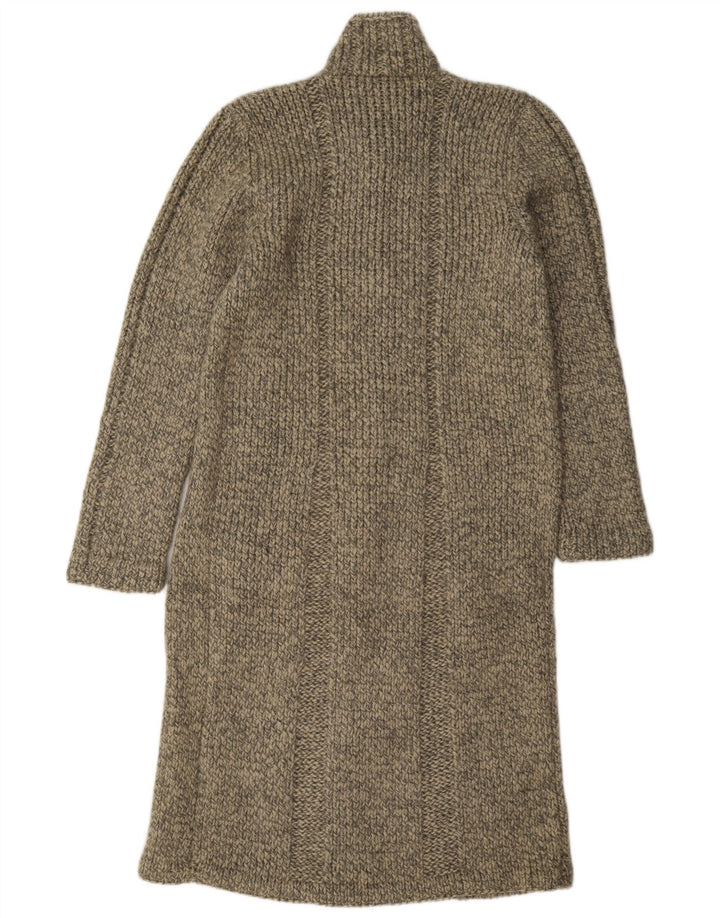 Vintage mujer longline cardigan suéter Reino Unido 14 gris medio moteado