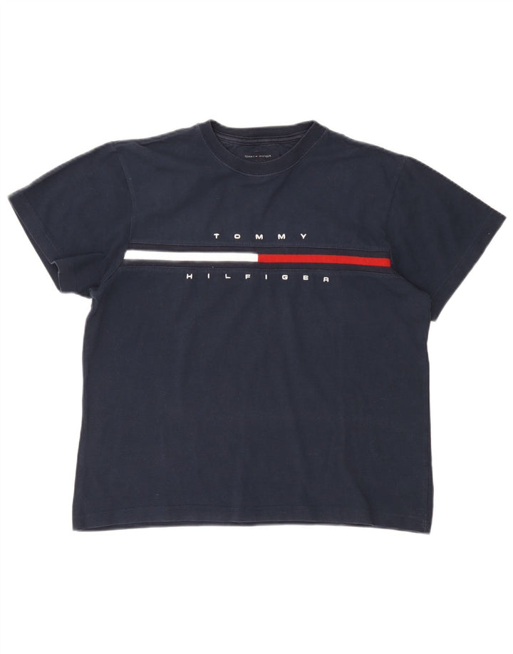 Tommy Hilfiger Camiseta con gráfico extragrande para mujer UK 10 Small Azul marino