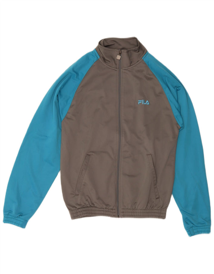 FILA Hombre Chándal Top Chaqueta Pequeña Gris Colorblock Poliéster