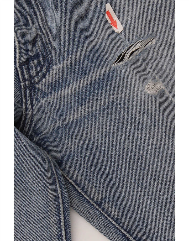 Levi's Vaqueros Rectos Desgastados Para Mujer W28 L32 Algodón Azul