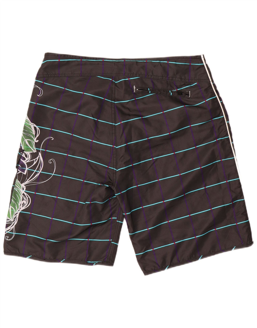 Jack & Jones Bañador con estampado gráfico para hombre, talla grande, poliéster floral negro