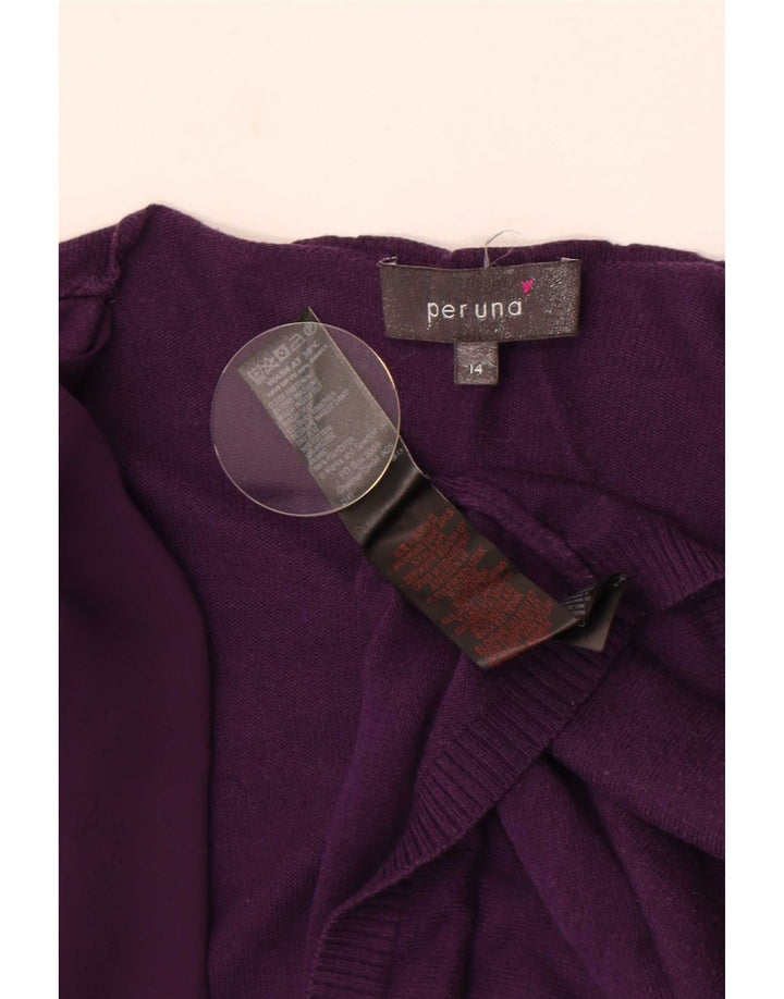 Marks & Spencer Suéter tipo cárdigan abierto para mujer Reino Unido 44 Algodón morado mediano