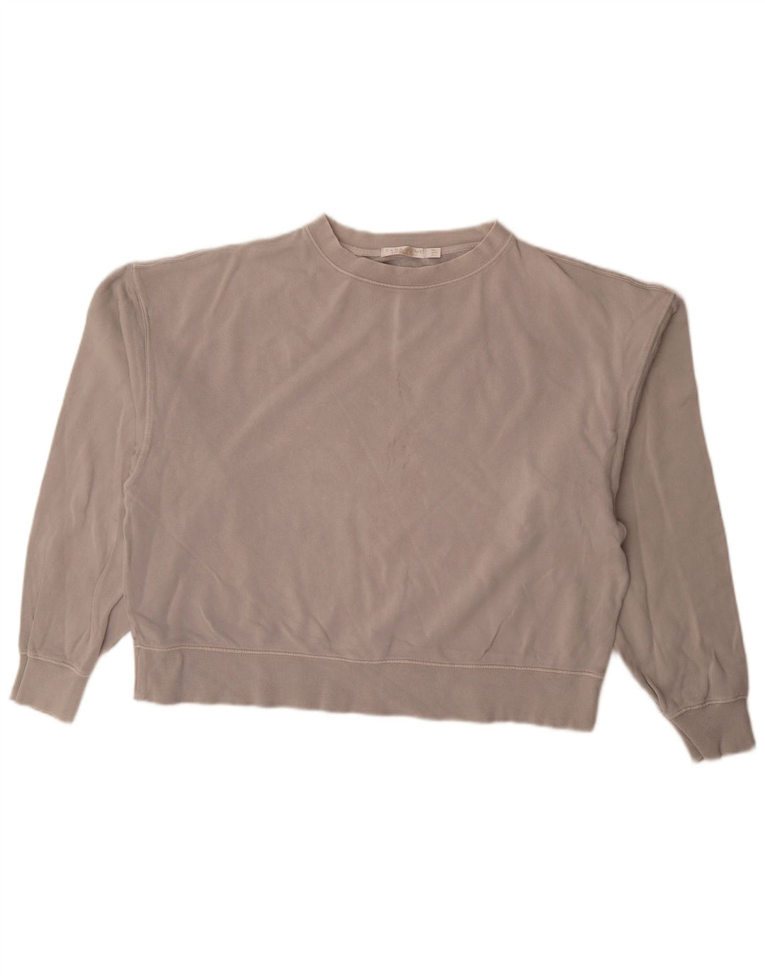 Zara Mujer Sudadera De Gran Tamaño Jersey UK 46 Grande Gris Algodón