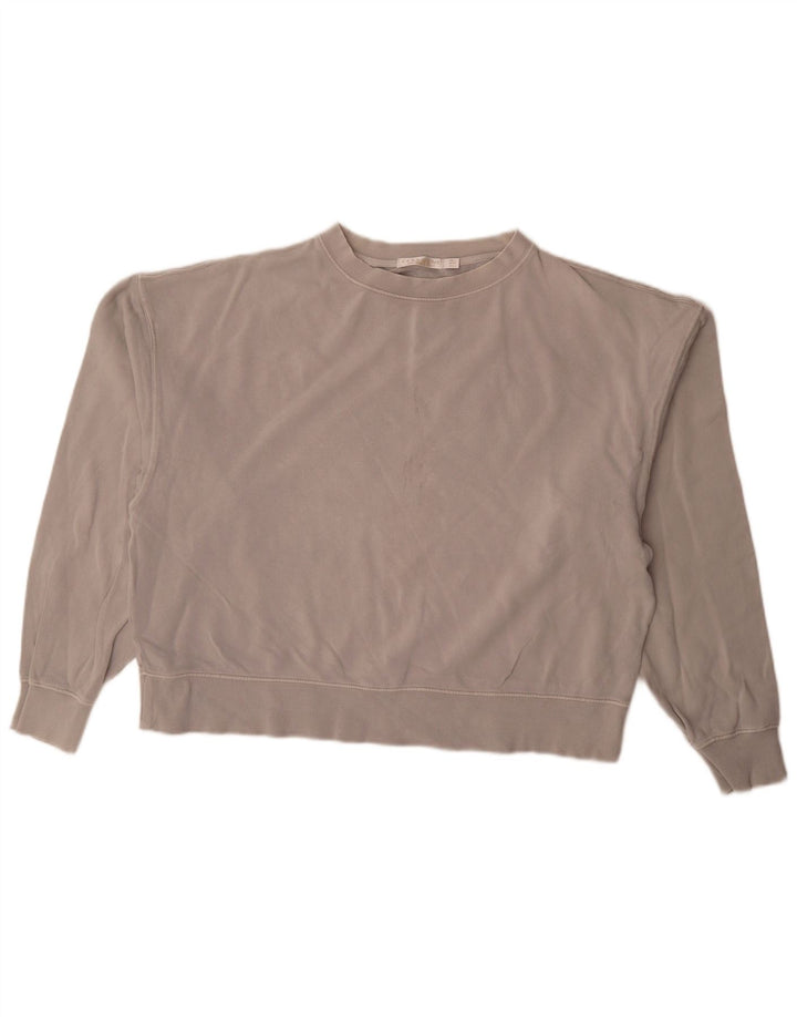 Zara Mujer Sudadera De Gran Tamaño Jersey UK 46 Grande Gris Algodón
