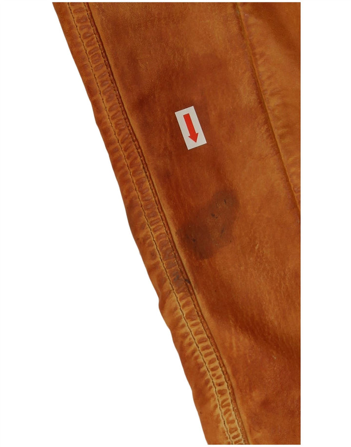 Gipsy Chaqueta motera de cuero para mujer UK 44 Cuero marrón medio