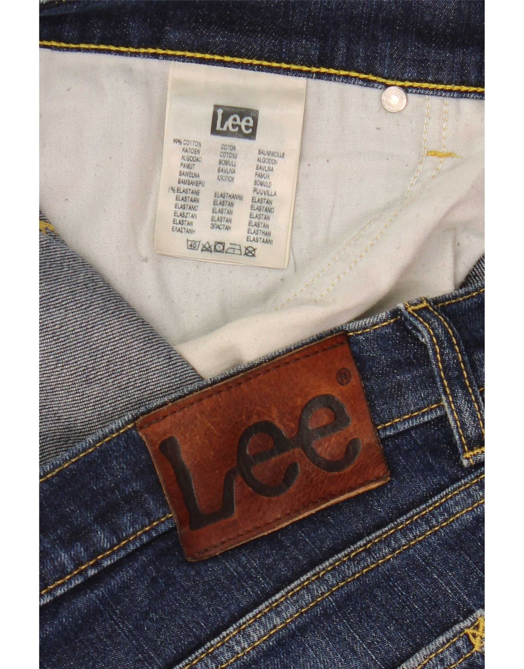 Lee Vaqueros ajustados Luke para hombre W34 L30 Algodón azul marino