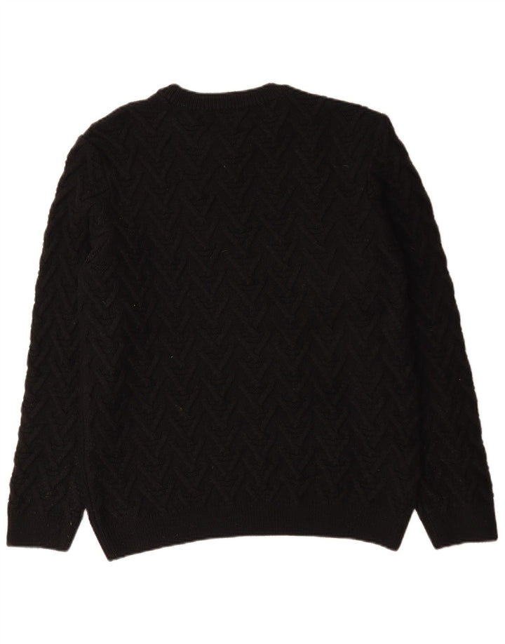Zara Hombre Jersey De Cuello Redondo Jersey Grande Acrílico Negro