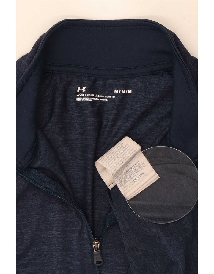 Under Armour Hombre Zip Neck Jersey Chándal Top Medium Azul Marino