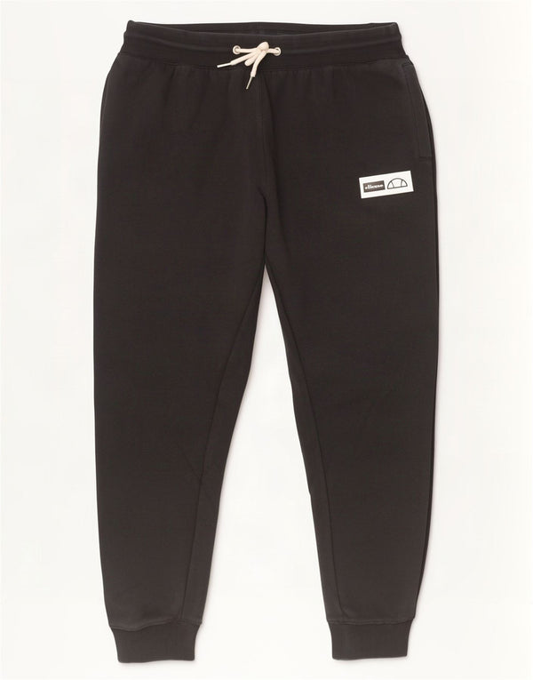 Ellesse Hombre Pantalones De Chándal Joggers XL Negro Algodón