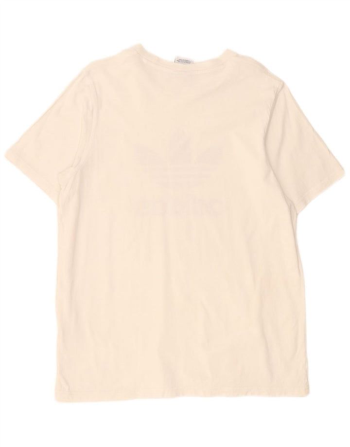 Adidas Hombre Camiseta Gráfica Top Mediano Blanco