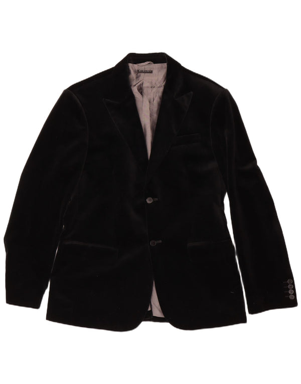 Sisley Chaqueta tipo blazer de terciopelo con 2 botones para hombre IT 52 XL Algodón negro