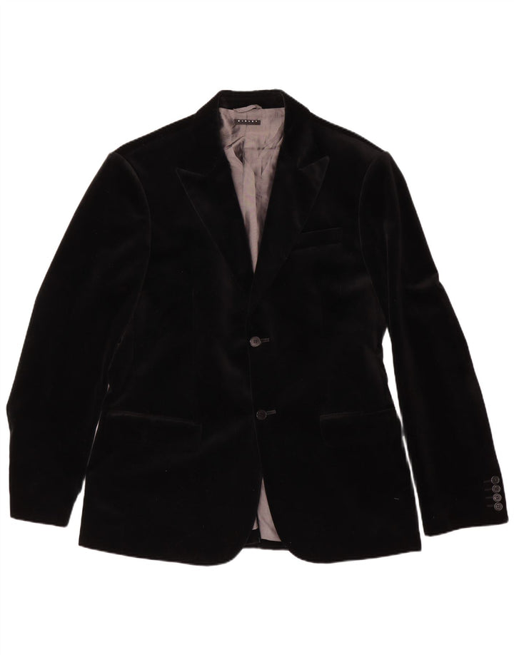 Sisley Chaqueta tipo blazer de terciopelo con 2 botones para hombre IT 52 XL Algodón negro