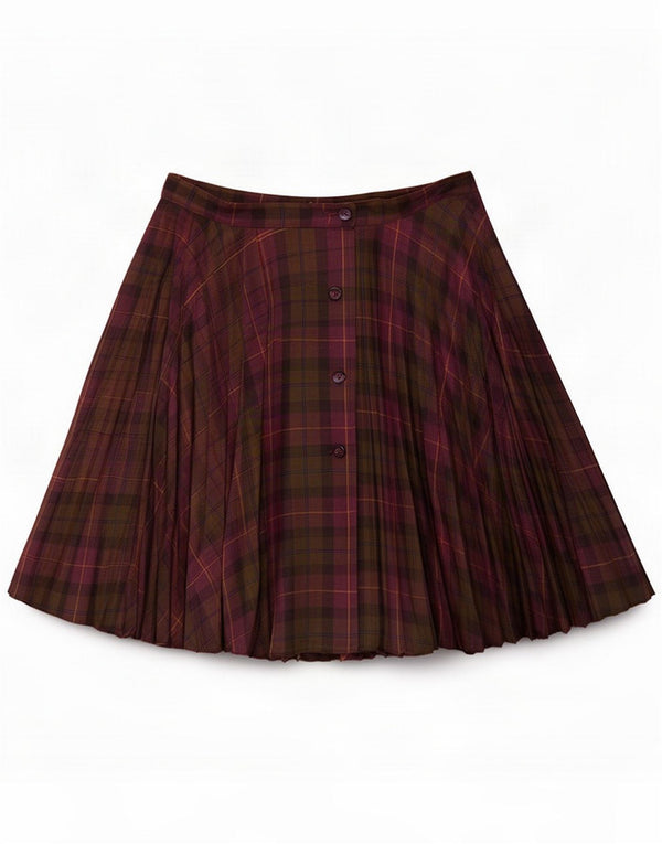 Falda circular plisada para mujer Penny Black IT 42 Medium W27 Lana a cuadros granate