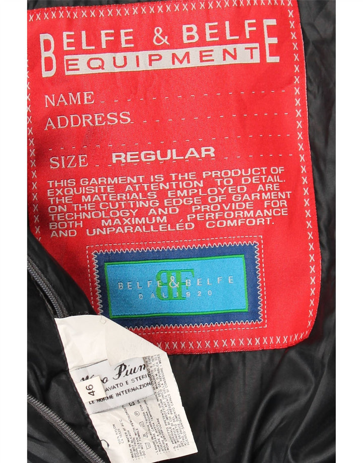 Belfe & Belfe Chaqueta acolchada de corte regular para hombre IT 46 Small Black Nylon