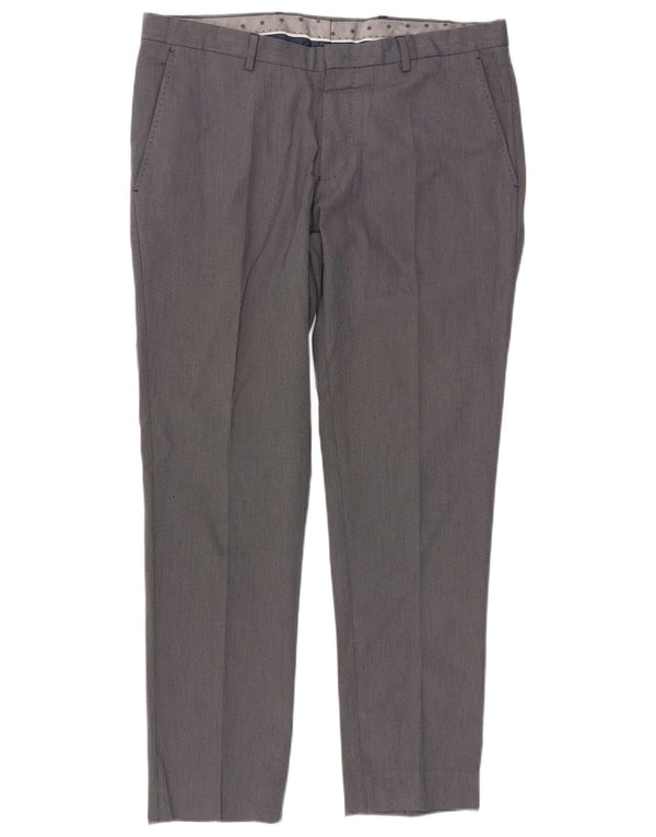 Zara Mens Slim Chino Pantalones EU 44 Large W34 L30 Azul Marino