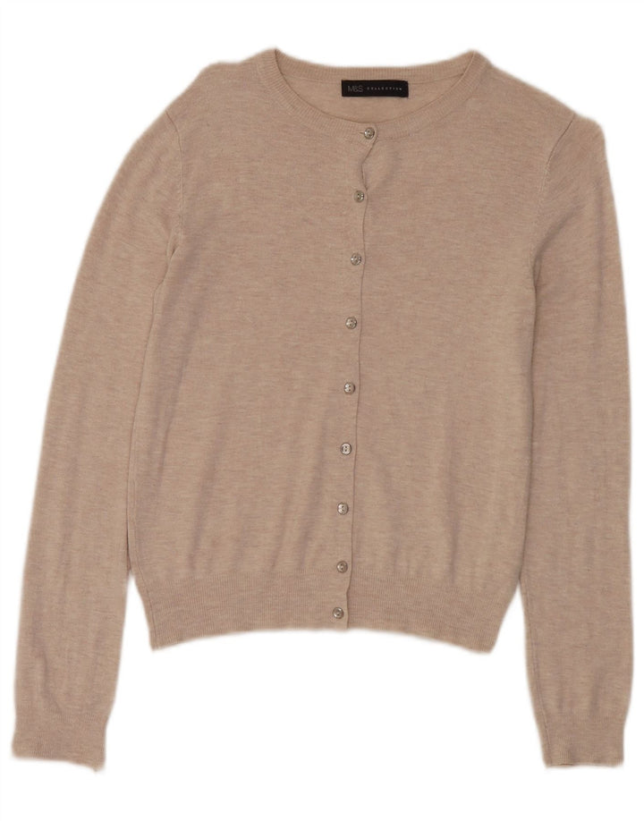 Marks & Spencer Cárdigan para Mujer UK 10 Small Viscosa Beige
