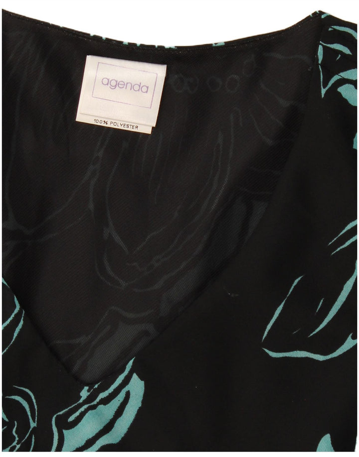 Vestido largo para mujer Agenda UK 44 Poliéster floral negro mediano