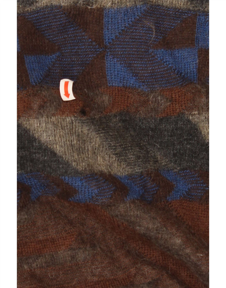 BIZZARRO Mens V-Neck Jumper Sweater IT 50 Medium Multicoloured Geometric Vintage Bizzarro and Second-Hand Bizzarro from Messina Hembry 