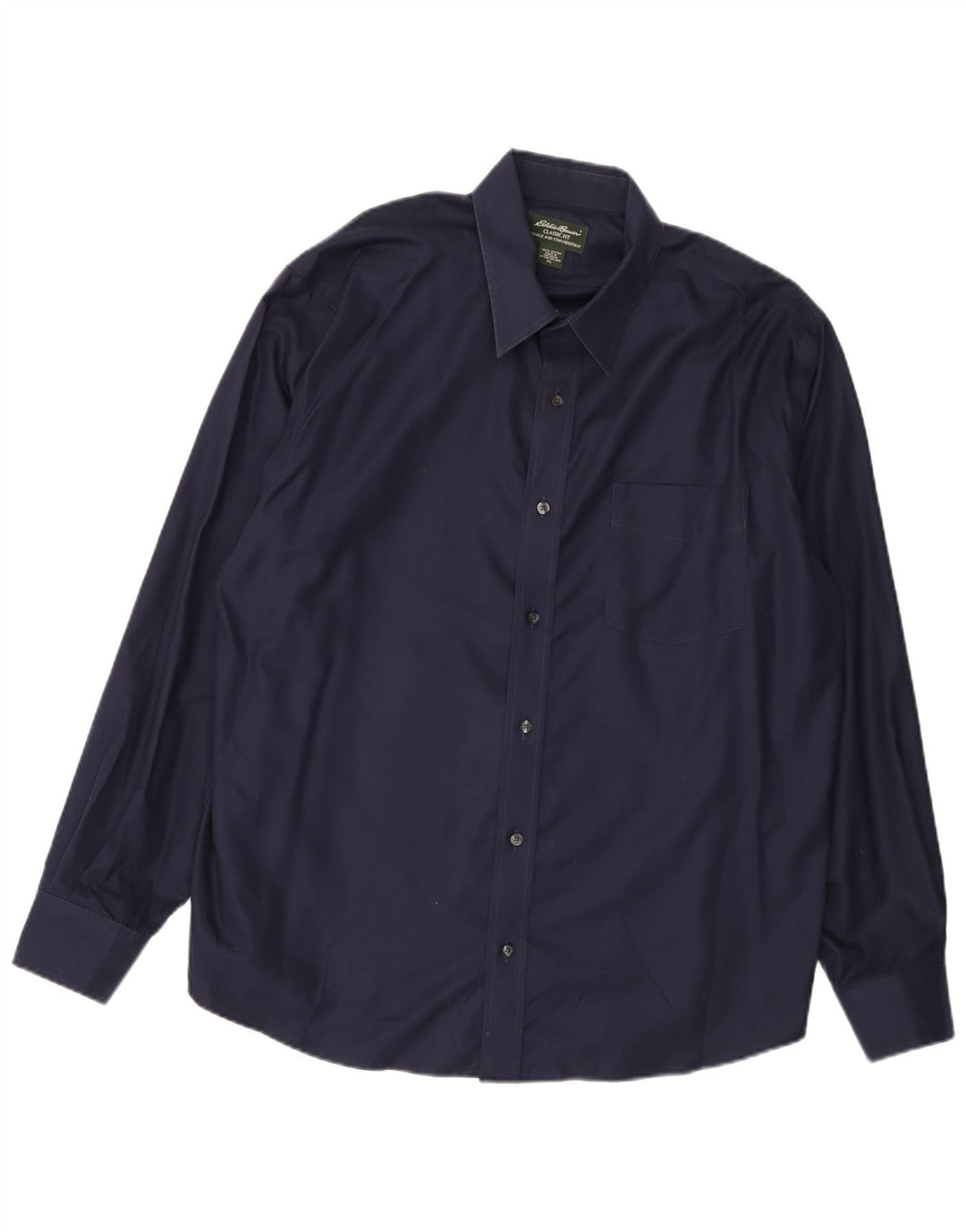 EDDIE BAUER Camisa de corte clásico para hombre XL Algodón azul marino