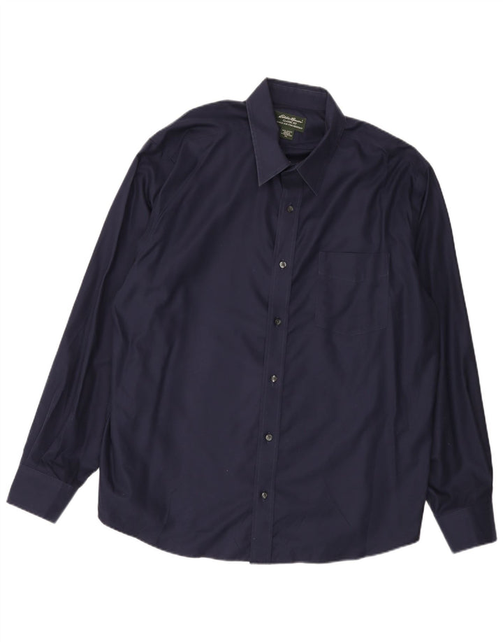 EDDIE BAUER Camisa de corte clásico para hombre XL Algodón azul marino