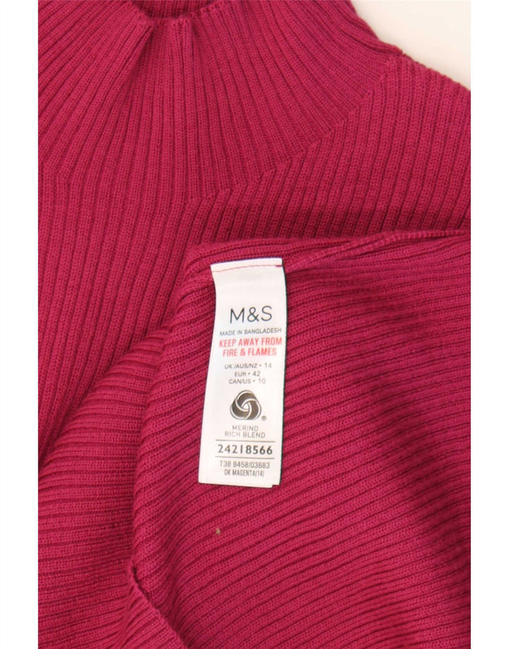 Marks & Spencer Jersey con cuello alto para mujer, talla 40, color morado