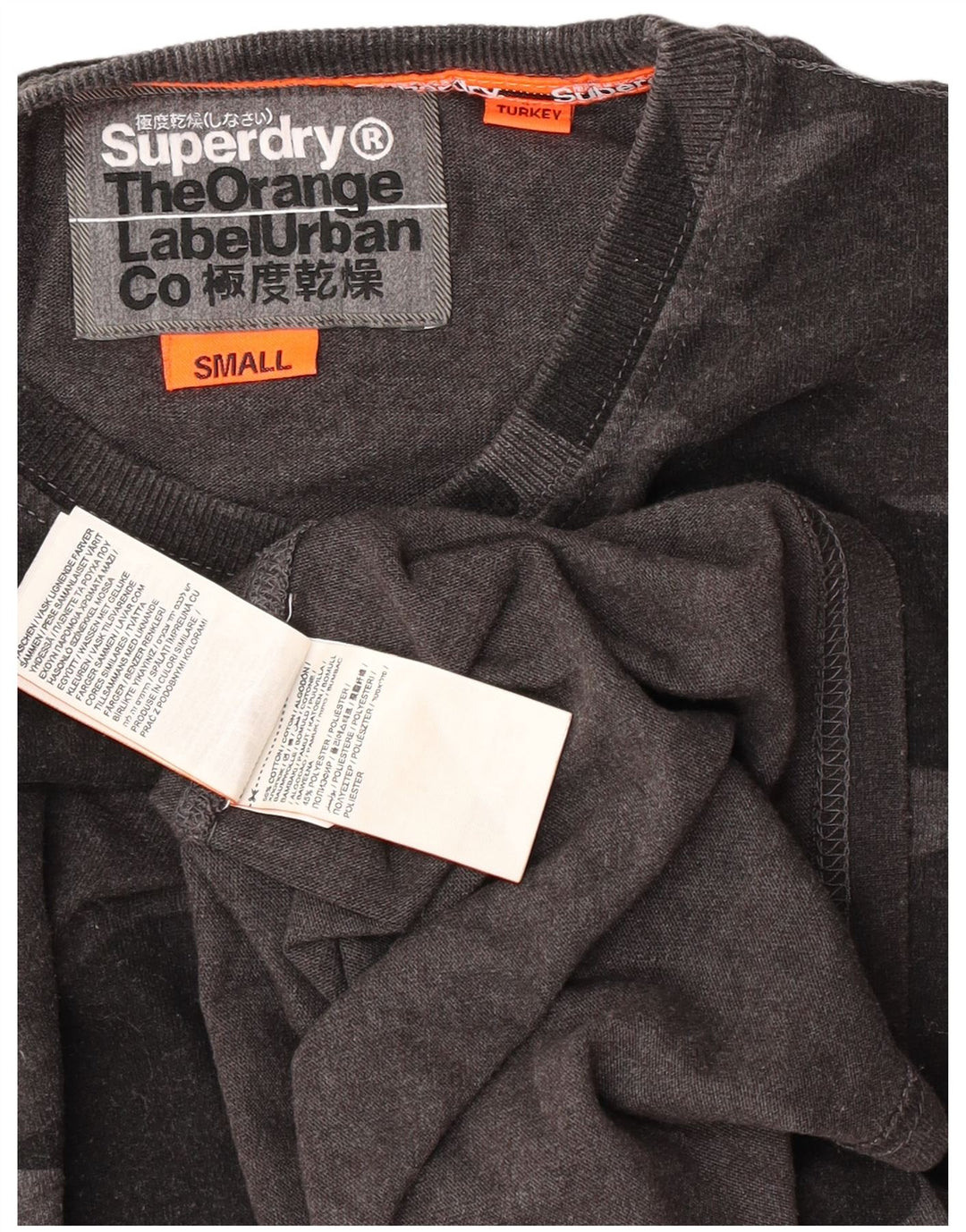 Superdry Hombre Camiseta Top Small Gris Algodón